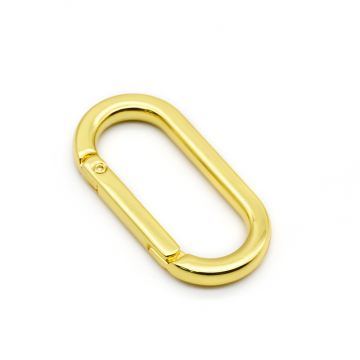 Heavy Duty Zinc Alloy Flat Oval Spring Gold Carabiner