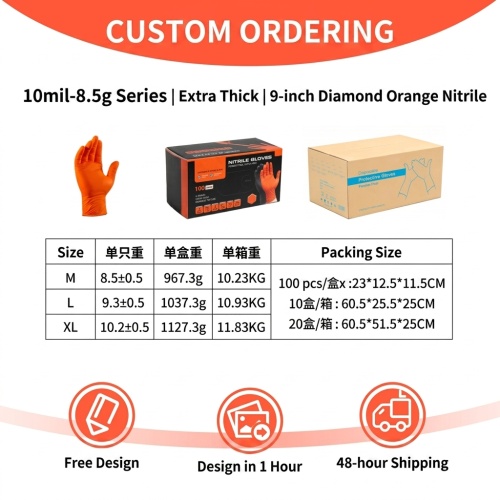 Miotagan nitrile Grip Diamond Premium le greim làidir