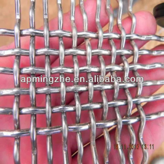plain woven stainless steel crimped wire mesh (building material)