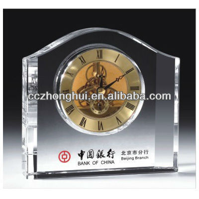 Unique crystal clock for new year business gift