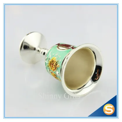 Handmade Enamel Rose Design Metal Antique Royal Wine Set Handicraft Wedding Set