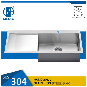 European Style Stainless Steel Kitchen Sink with Drainboard