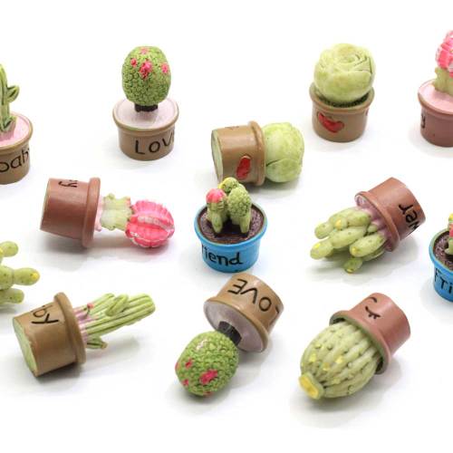 Chaude populaire charmes résine artisanat 3D Cactus plante forme Pot Culture Mini mignon Cabochons en vrac pour artisanat bricolage décorations