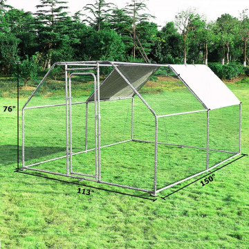 GIBBON DIY Metal Chicken Run avec couverture étanche, maison pour animaux de compagnie de jardin