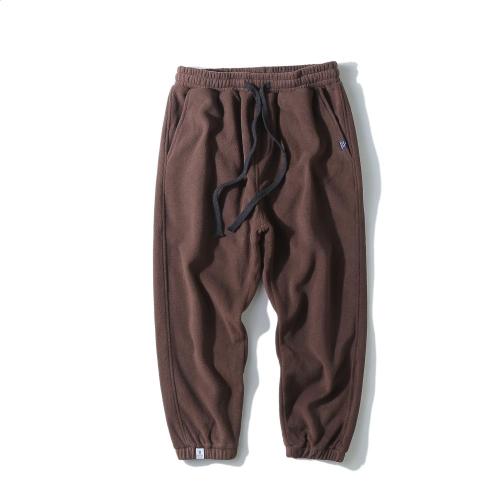 Pantaloni da uomo in micro pile con elastico in vita