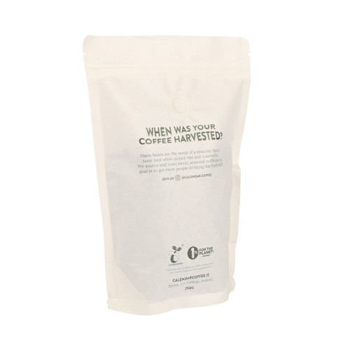 Sacs d&#39;emballage refermables en kraft blanc de 8 oz