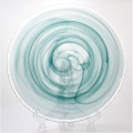 Wholesale Green Colored Cloudy Glass Tableware Dish Plate