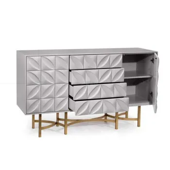 Modern White Sideboard Cabinet with Luxury Stainless Steel Legs