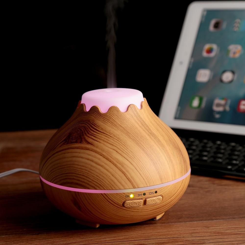 Diffuseur d'huile essentielle d'humidificateur de grain de bois portatif d'Usb