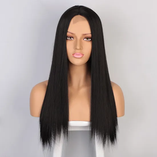 Aisi Hair Top Quality Vendor Cheap Wholesale Glueless Black Lace Frontal Synthetic Hair For Black Women Lace Front Wig
