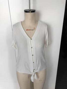 Blazer à laçage en mousseline à col en V