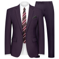 WYWK 2 Piece Men's Suit Wedding Business Party-Purple-M