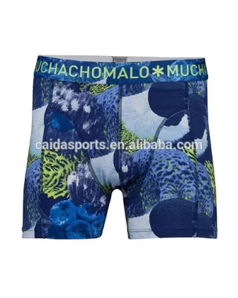 Jacquard logo outside elastic mens nice blue AOP shorts