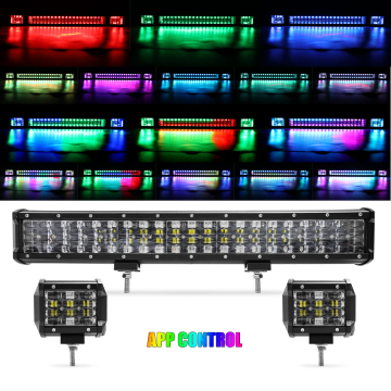 APP Control 4' 20'' RGBW Multicolor LED Light Bar for Polaris ATV