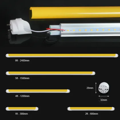 UV-Free LED Lamp T8 1700K Yellow Cover for Semiconductor Factory Lighting