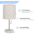 White Marble Base Table Lamp With Linen Shade