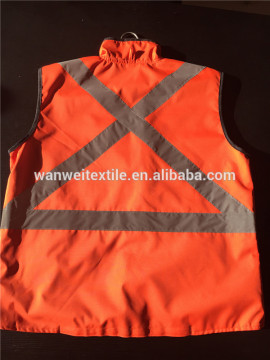 High visibility reflective cotton work jacket with reflective stripe