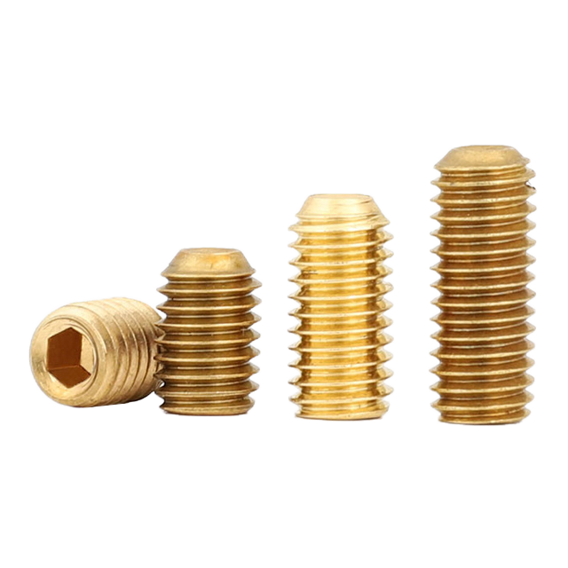 Wholesale DIN916 Stainless Steel and Brass Hex Socket Set Screw 5/8-27 ~ 1/4 3/8 M3 M4 M8 Galvanized Slotted Flat Point Grub