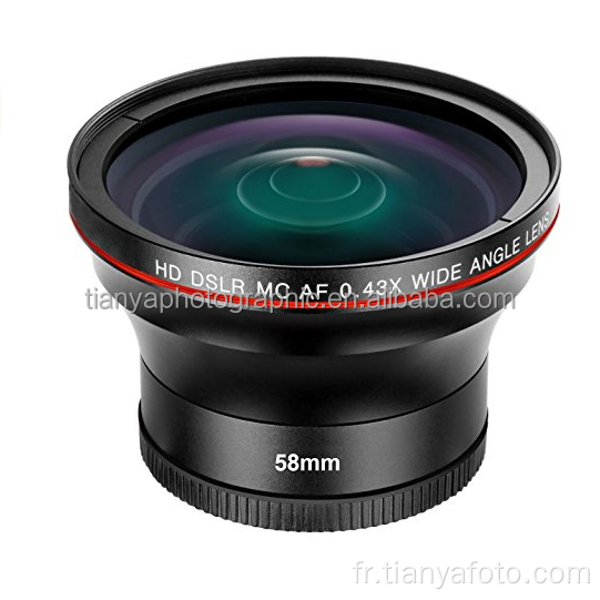 58mm 0.43X HD grand angle + objectif de caméra macro