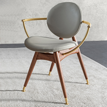 Solid Wood Italian Minimalist Designer Chair: North American Black Walnut Dining Host Chair