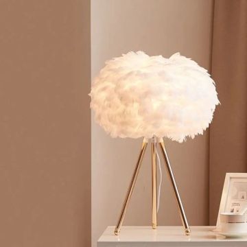 2024 New Simple Luxury Romantic Feather Table Lamp