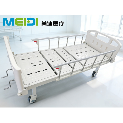 Steel Double Crank Medical Bed, Customizable Head & Foot Board, Brake Casters