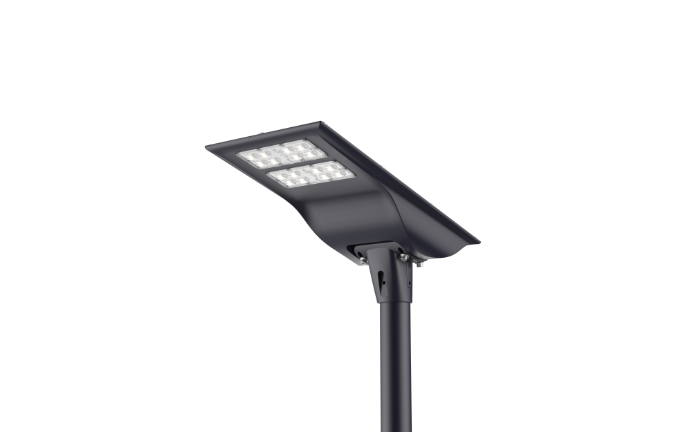 Dos filas Black Solar Waterproof Garden Street Light