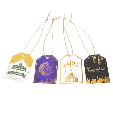 Eid Mubarak Etichette di carta - 48pcs tag regalo Ramadan per decorazioni per feste e sacchetti regalo