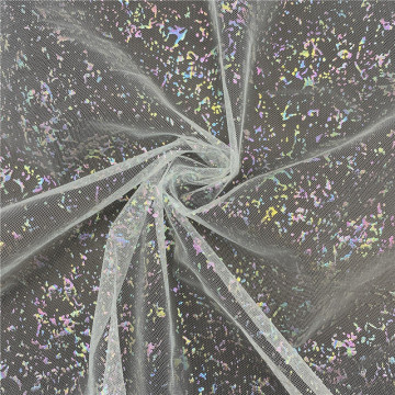 Tulle 100% Polyester Iridescent Foil Markings untuk Hiasan