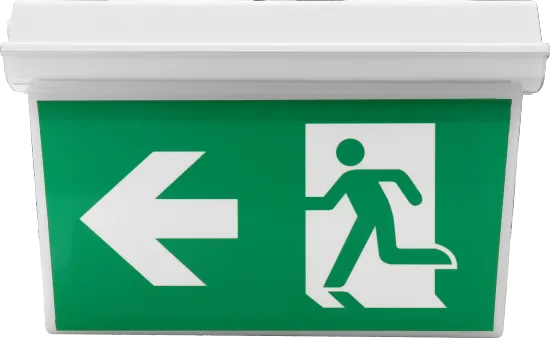 Waterproof Wall Mounted Rechargeable 3w Green Led Exit Sign Emergency Light for Hospital