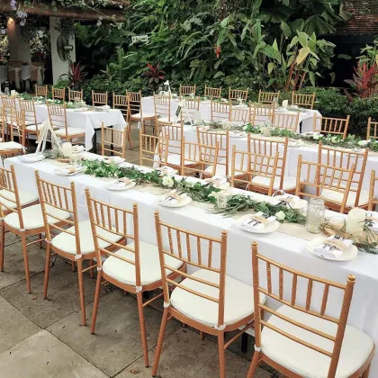 High Quality Wedding Decoration Metal Tiffany Gold Chiavari Chairs