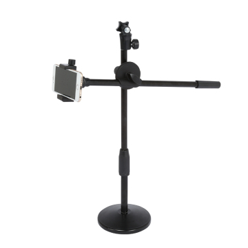 Support de plancher au trépied réglable: support multifonctionnel pour les téléphones mobiles, les microphones et plus - support de pliage en métal inclus