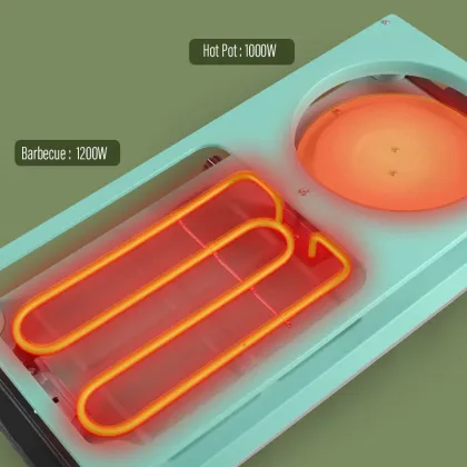 220V Portable Smoke-free PTFE Non-stick 2200W Electric Grill Pan