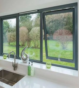 AS2047 Bersertifikat Kustom Aluminium Glazed Top Hung Awning Window - Large View Double Glazed White Windows