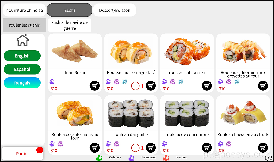 Fácil de operar o sistema de pedidos de autoatendimento de sushi
