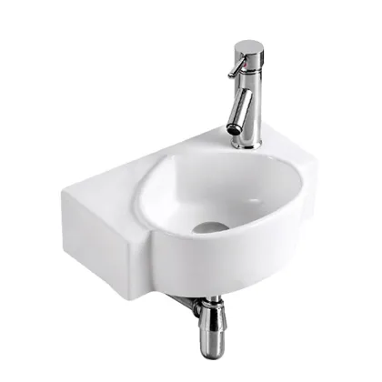 Glossy Glazed Ceramic Wall Hanging Bathroom Washbasin