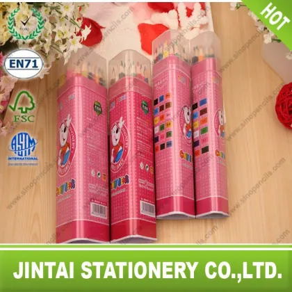 12 Color Pencil into Triangle Tube