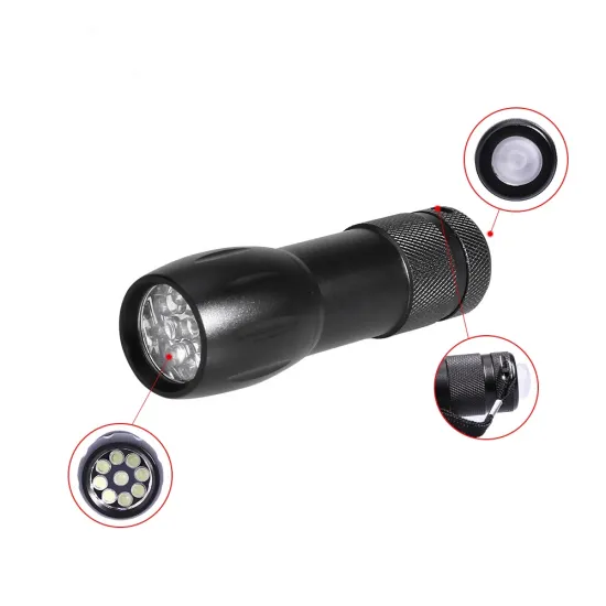 9LED Flashlight: Aluminum Alloy Mini Torch Light for Outdoor Sports - High Brightness