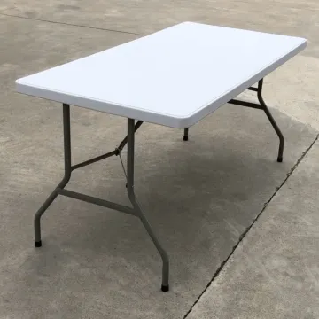 Camping Wedding Table: 180/150/120 cm White Outdoor Plastic Rectangle Foldable Table