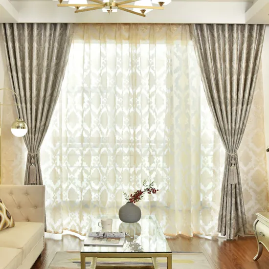 Modern Luxury 4M Long Jacquard Window Curtains for Living Room and House/Hotel