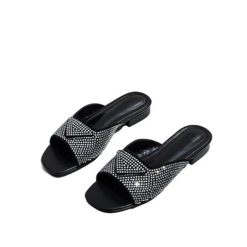 Fashionable Temperament Square Head Thick Heel sandals