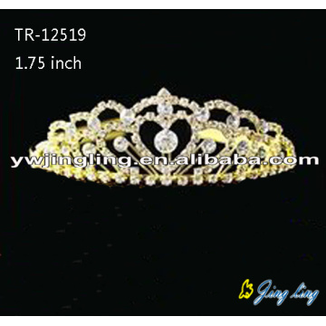 Belleza cristal novia Tiara de oro