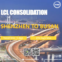 LCL International Shipping من Shenzhen إلى بوسان كوريا الجنوبية