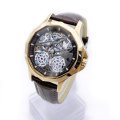 Custom Stainless steel Skeleton Spinning Quartz Watch