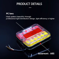 12V 20LEDS Universal Trailer ya mraba Taa Taa za Lori Taa ya Kuacha Kiashiria
