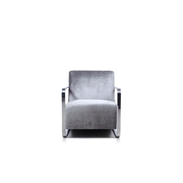 Modern Velvet Armchair with Chrome Frame