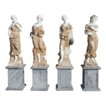 Antique Goddess Stone Sculptures with Fruit Elegant Decor