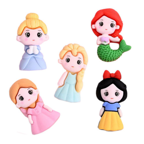 Kawaii Resin Girls Pendants Flat Back Princess Cabochon Beads DIY Phone Case Ornament Hair Bow Center Embellishment