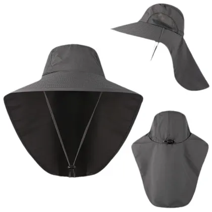 Large Brim Anti-Ultraviolet Sun Hat for Men - Full Face Protection Sunscreen Hat for Summer Outdoor Activities