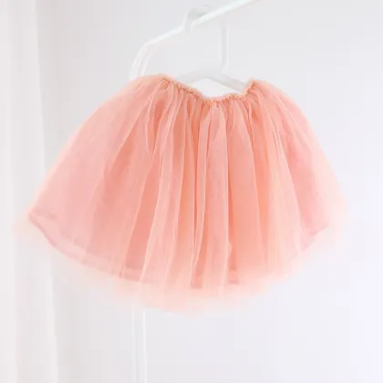 Kids Cotton Tutu Skirt - Pink A-line Layered Tutu Skirt for Toddlers